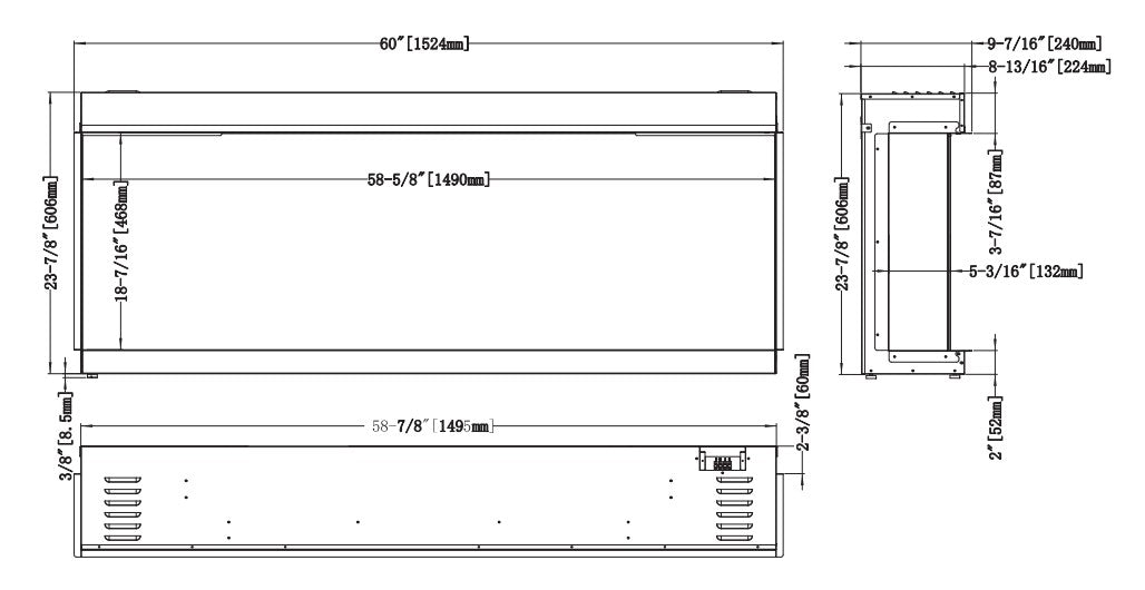 Modern Flames Orion Slim Electric Fireplace 60"