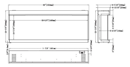 Modern Flames Orion Slim Electric Fireplace 60"