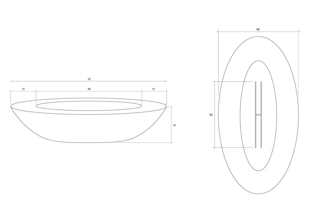 Prism Hardscapes 79" x 45" Ovale Fire Bowl + Free Cover | Outdoor Heat Direct 