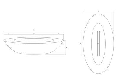 Prism Hardscapes 79" x 45" Ovale Fire Bowl + Free Cover | Outdoor Heat Direct 