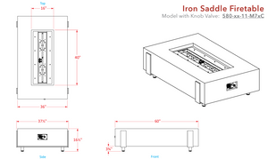 Iron Saddle Firetable + Free Cover - American Fyre Designs