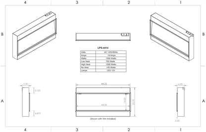 Modern Flames 44" Landscape Pro Slim Built-in (5.5" deep - 44" x 14" viewing)