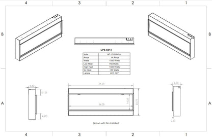 Modern Flames 56" Landscape Pro Slim Built-In (5.5" Deep - 56" X 14" Viewing)