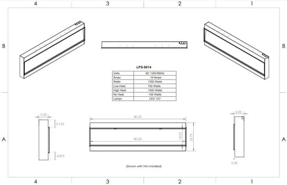 Modern Flames 80" Landscape Pro Slim Built-In (5.5" Deep - 80" X 14" Viewing)