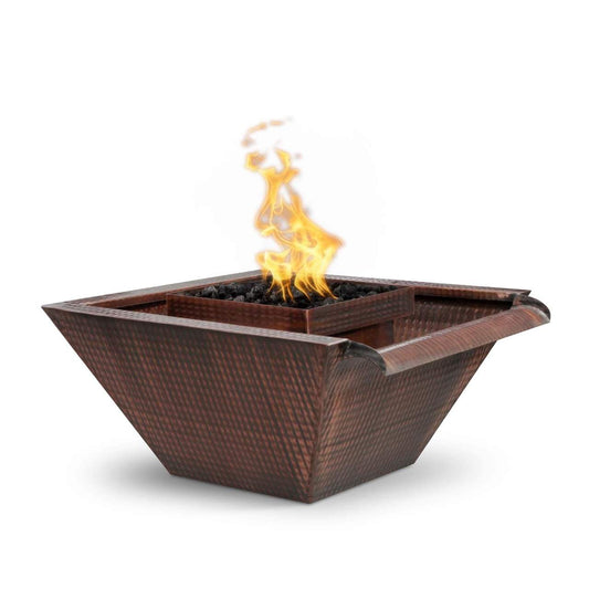 The Outdoor Plus Maya Copper Fire & Water Bowl - Wide Spill + Free Cover | Outdoor Heat Direct